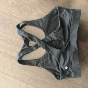 Black Lululemon raceback sports bra